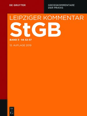 cover image of Leipziger Kommentar StGB, Band 3: §§ 32-37